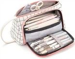 Lub peev xwm loj Pencil Case Pouch Pen Case Yooj Yim Sau Ntawv Hnab Lub Tsev Kawm Ntawv Qib Siab Chaw Ua Haujlwm Organizer Rau Cov Hluas Cov Hluas Cov Hluas Cov Tub Ntxhais Kawm