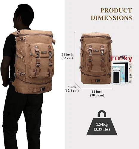 Canvas Backpack Carry On Luggage Rucksack